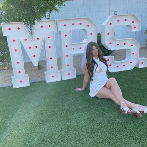 Superdown white halter dress